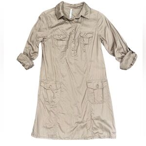 Old Navy Beige Collared Shirt Dress